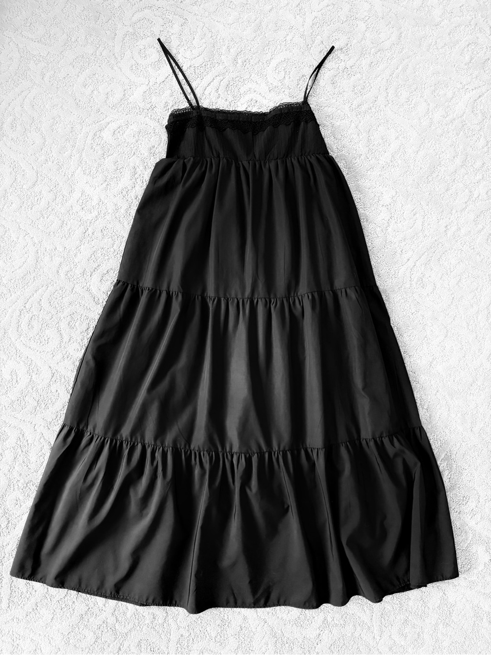 Zara Black Tiered Maxi Dress